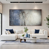 Wabi Sabi Gray Blue Abstract Textured Living Room Wall Art AURA225