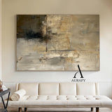 Wabi Sabi Gray Abstract Plaster Textured Art with Rough Crackled Layered Tactile Surfaces AURA558