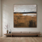 Beige Wabi Sabi Plaster Textured Abstract Wall Art | Minimalist Japandi Neutral Canvas | AURA805