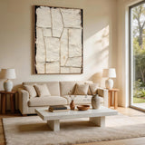 Beige 3D Textured Painting for Modern Living Room Home Decor AURA363