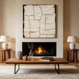 Beige 3D Textured Painting for Modern Living Room Home Decor AURA363