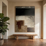 General Abstract Black Beige Canvas Wall Art for Home Decor AURA274