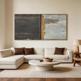Wabi Sabi Minimalist Black Beige Handmade Ceramic Home Decor Piece AURA374