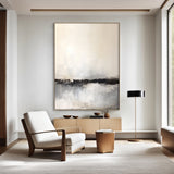 Minimalist Beige Gray Abstract Wall Art for Modern Living Room-AURA183