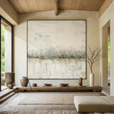 Wabi Sabi Beige & Sage Green Textured Abstract Wall Art | Japandi Minimalist Horizontal Canvas | AURA801