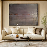 Plaster Textured Grey Black Burnt Orange Accent Japandi Minimalist Tactile Abstract Wall Art AURA795