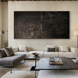 Black 3D Textured Abstract Painting for Living Room Wall Decor AURA198