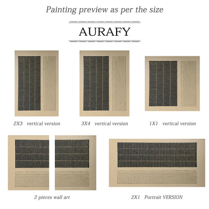 Measured Silence-Black & Beige Block Texture Field-AURA172