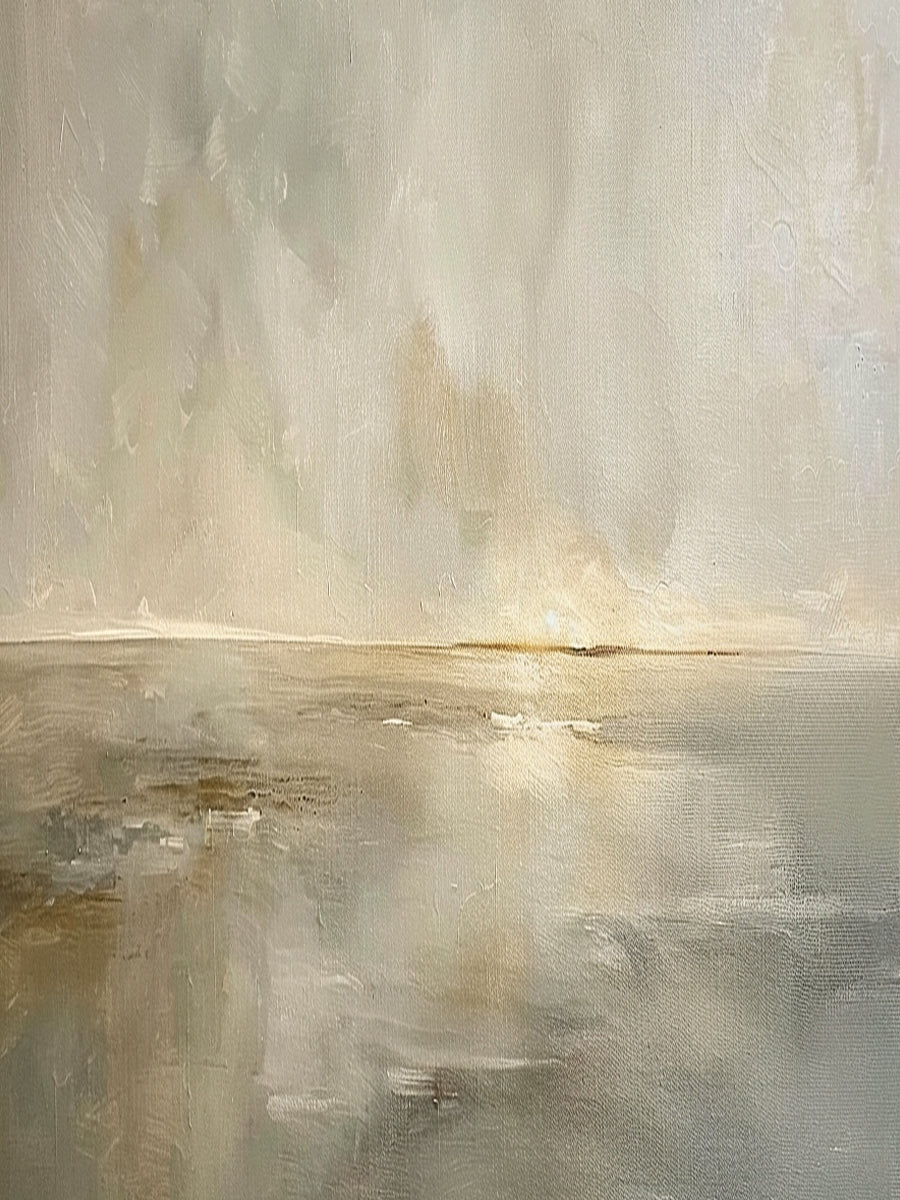 Quiet Horizon-Beige Abstract Field-AURA105